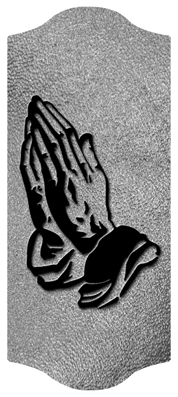 DARAY-C-516-BK-SH-SL Black Praying Hands Shimmer Silver